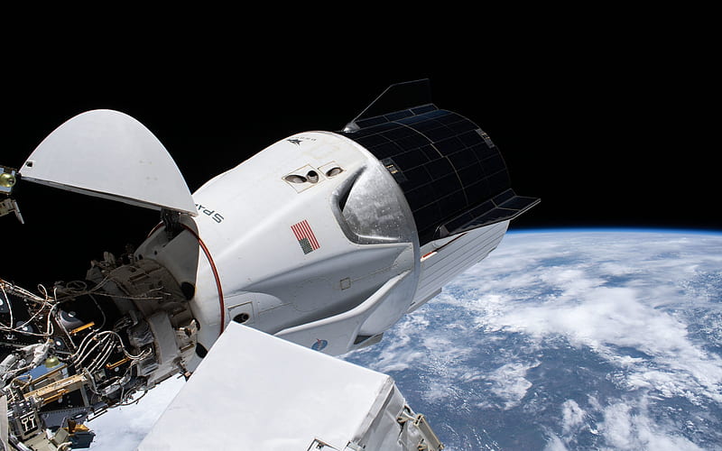 SpaceX Crew-1, NASA, USCV-1, spacecraft, Crew Dragon Resilience, open space, HD wallpaper
