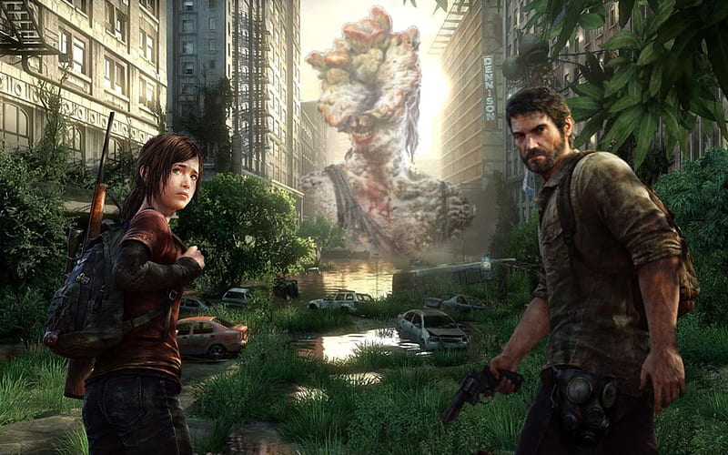 The Last Of Us, ps3, Naughty Dog, ellie, joel, zombie, HD wallpaper