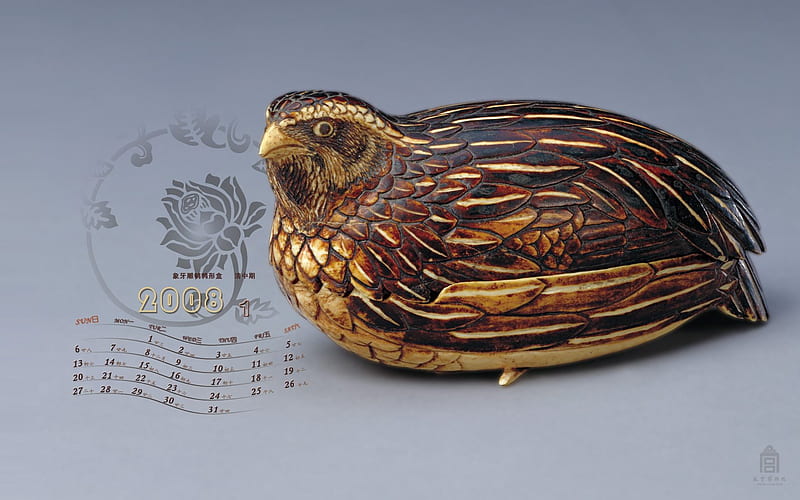 quail-shaped box carved ivory, HD wallpaper