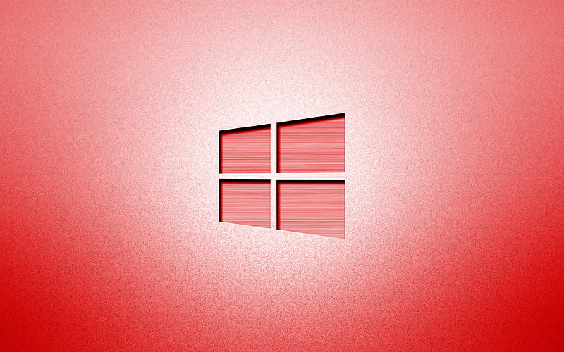 Windows 10 red logo, creative, red backgrounds, minimalism, operating systems, Windows 10 logo, artwork, Windows 10, HD wallpaper