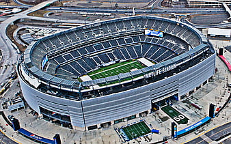 Metlife Stadium Aerial View Nfl New York Giants Stadium New York Jets  Stadium Soccer American Football Stadium Usa New Jersey American Stadiums  Beach Towel by Lisa Sandra - Pixels