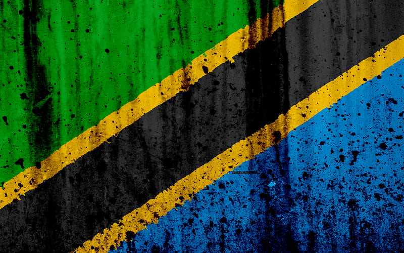 Tanzania flag grunge, flag of Tanzania, Africa, Tanzania, national symbols, Tanzania national flag, HD wallpaper