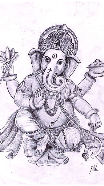 How to draw god ganesha | vinayagar easy drawing step by step for beginners  | chithiravasal
