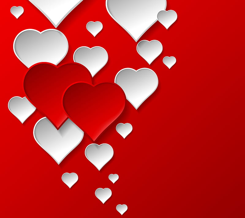 Love, abstract vector, background, red white love hearts, HD wallpaper |  Peakpx