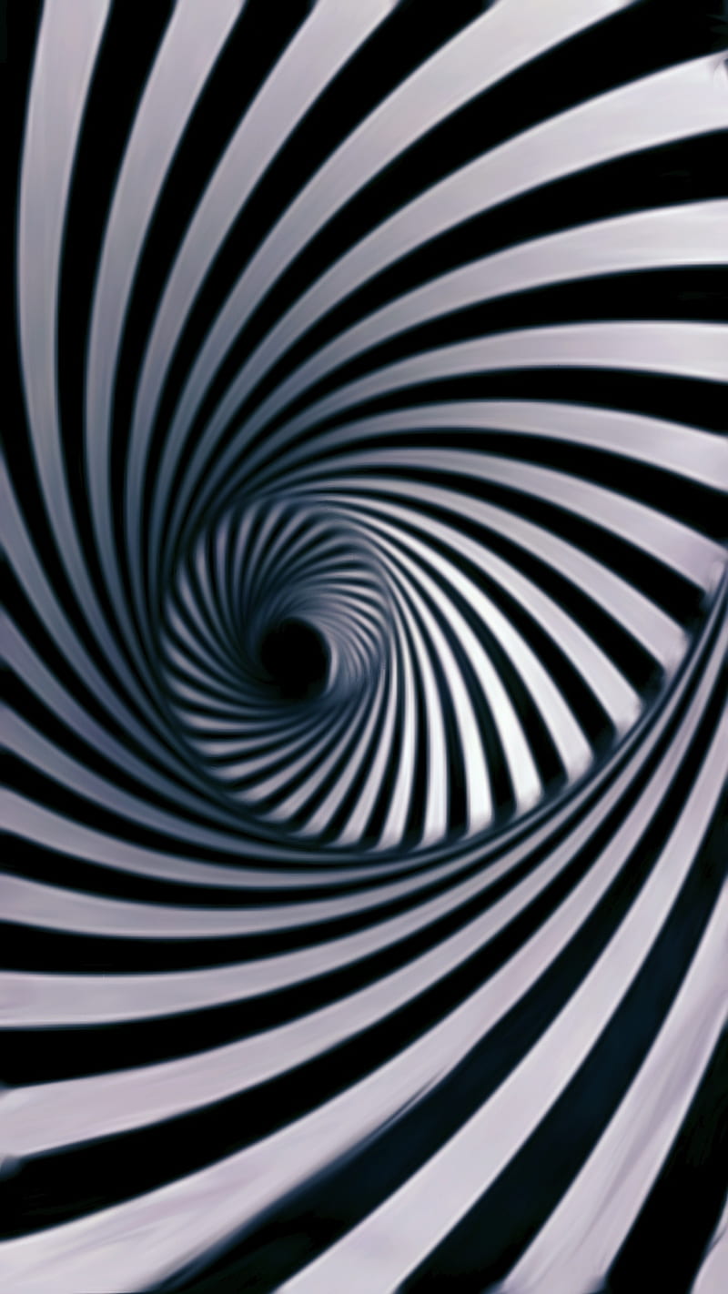 Control, abstract, black, desenho, rabbit hole, spiral, white, HD phone wallpaper