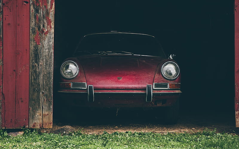 Porsche 911S, garage, supercars, abandoned car, Porsche, HD wallpaper