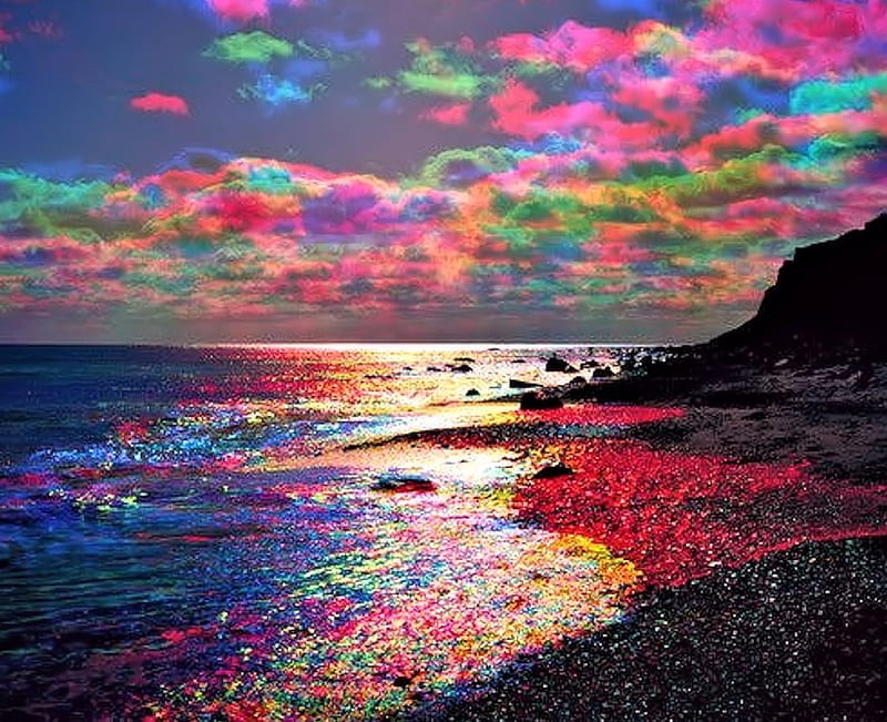 Rainbow Beach, Rainbow, beach, Cloud, Nature, HD wallpaper | Peakpx