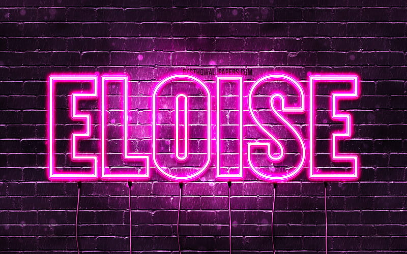 Eloise with names, female names, Eloise name, purple neon lights