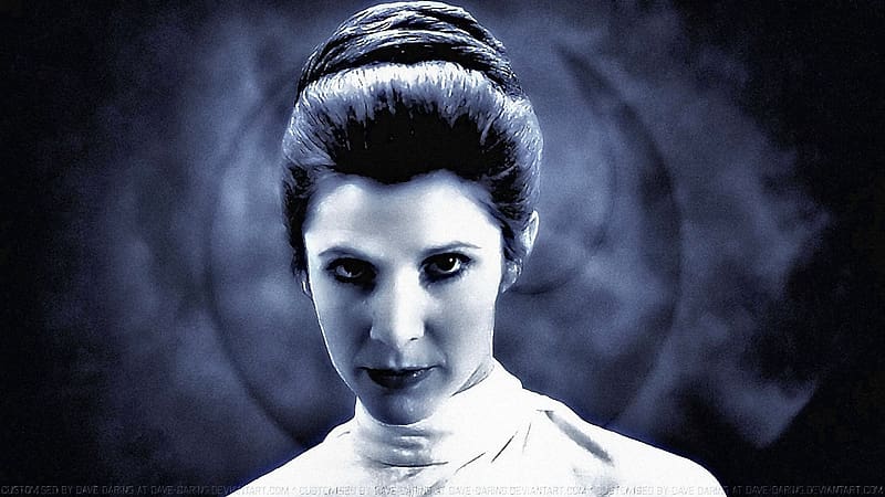 Carrie Fisher Princess Leia XLVI Paint, celebrities, paint, actrice, people, carrie fisher, black and white, princess leia, HD wallpaper