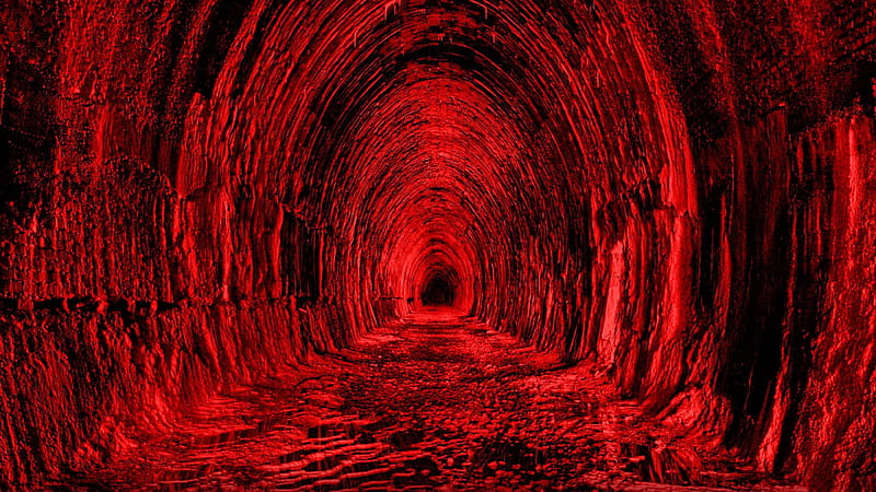 Red Aesthetic Tunnel, HD wallpaper