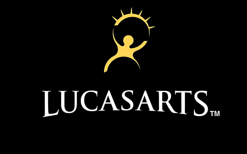 LucasArts Logo, indiana, games, lego star wars, outcast, video, lucasarts, lego, arts, empire at war, lucas, wars, star, starwars, , black, battlefront, studio, jones, logo, white, jedi knight, HD wallpaper