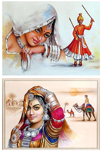 Painting rajasthan women hi-res stock photography and images - Page 2 -  Alamy