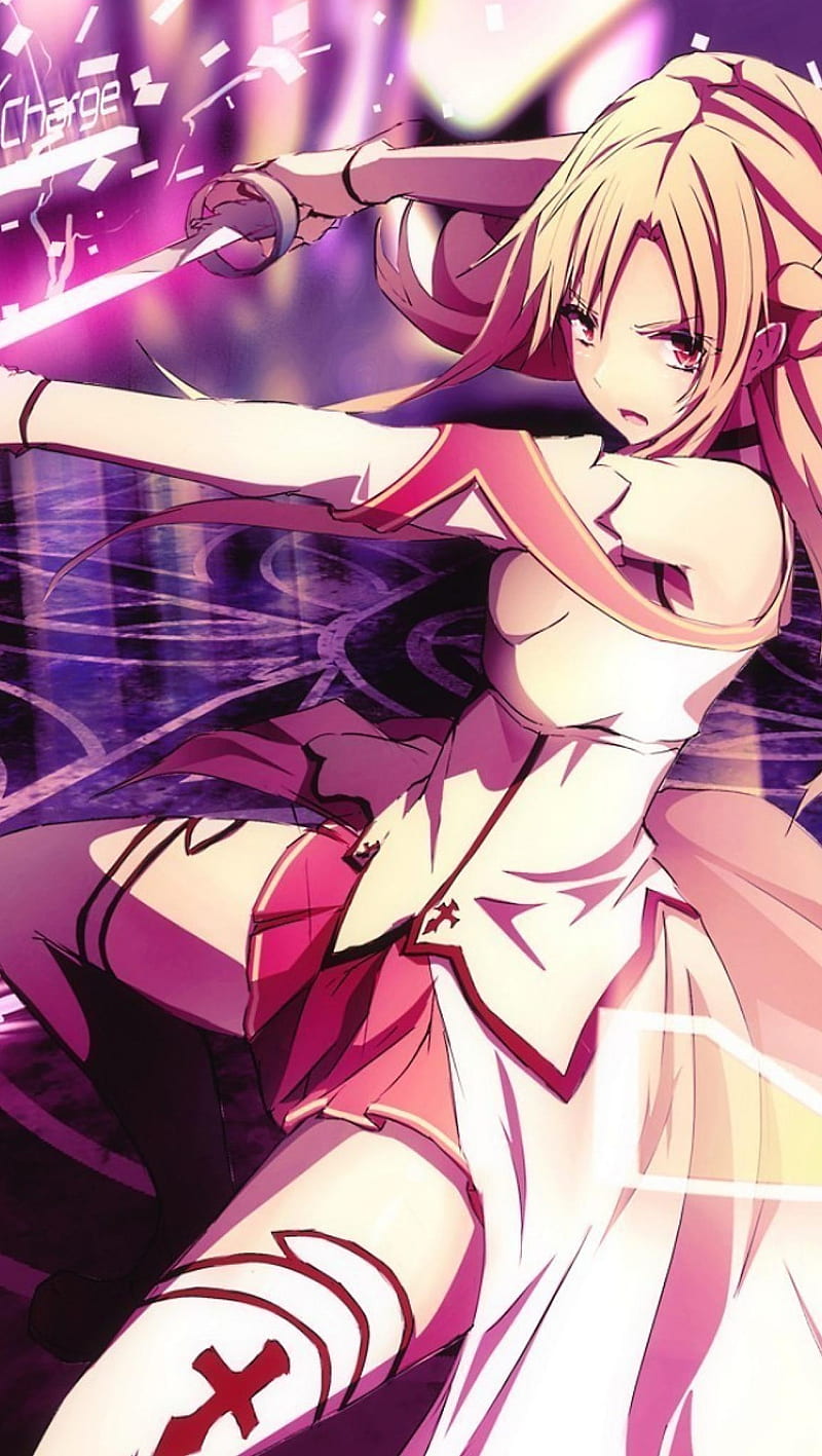 Asuna, lightning flash, sao, sword art online, HD phone wallpaper