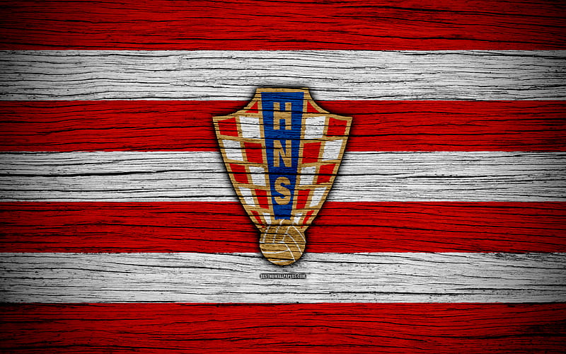 Croatia national football team, logo, Europe, football, wooden texture, soccer, Croatia, European national football teams, Croatian Football Federation, HD wallpaper