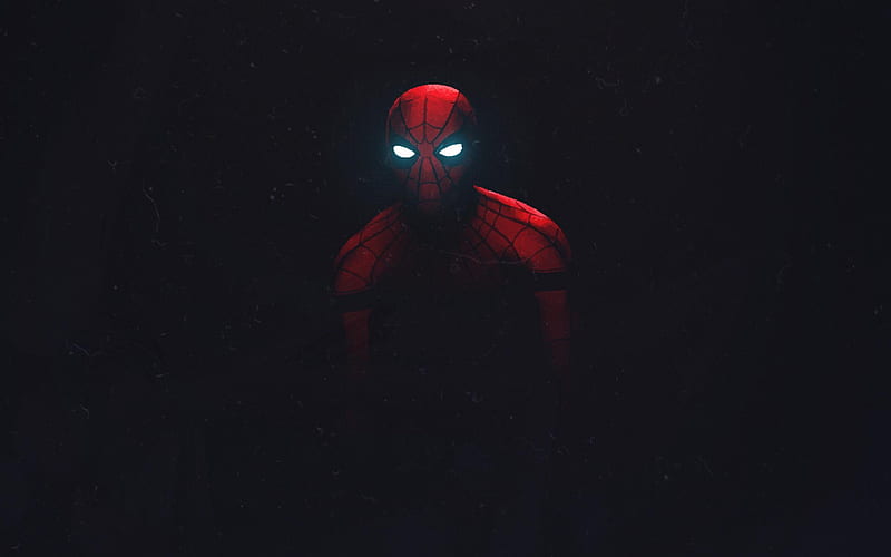 Spiderman, darkness, art, superheroes, creative, HD wallpaper