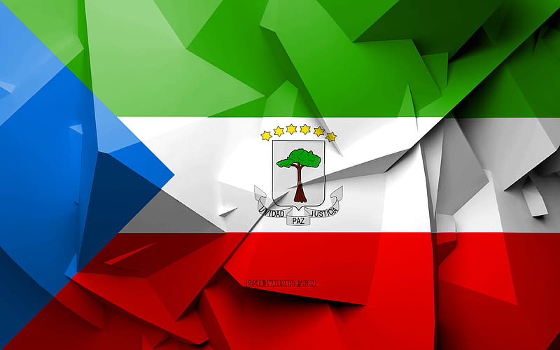 Flag of Equatorial Guinea, geometric art, African countries, Equatorial Guinea flag, creative, Equatorial Guinea, Africa, Equatorial Guinea 3D flag, national symbols, HD wallpaper