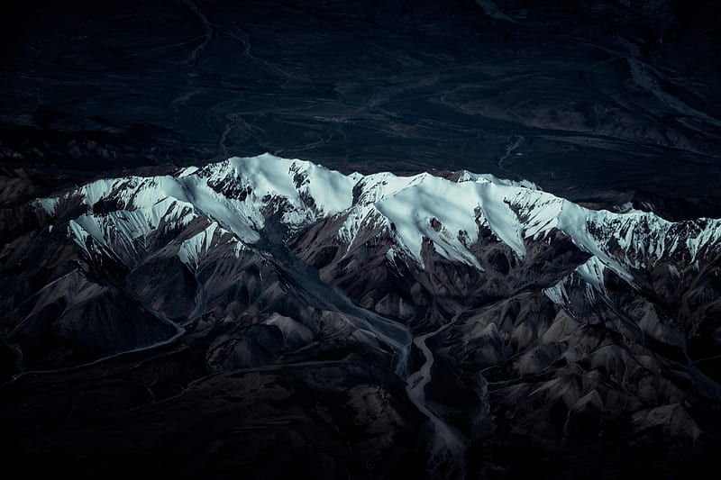Mountains Peaks Aerial View Snow Relief Hd Wallpaper Peakpx