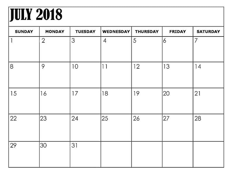 Calendar July 2018, able, Readable, Printable, Template, HD wallpaper