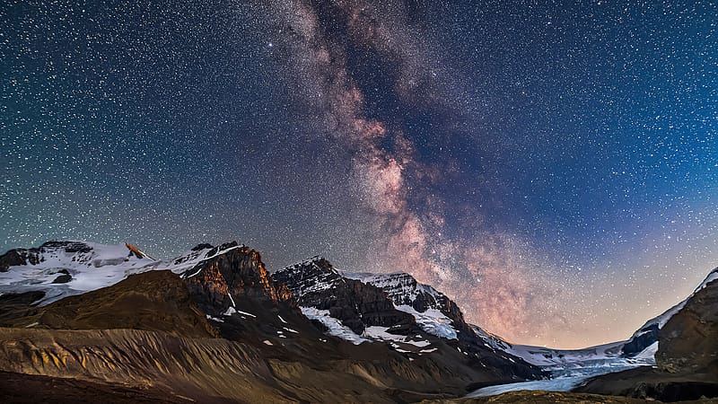 Milky Way And Galactic Core Area Over Mount Andromeda, milky-way, mountains, nature, HD wallpaper