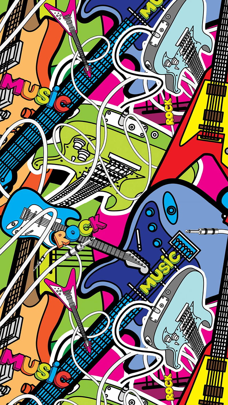 Graphics, color, guitars, rock, HD phone wallpaper | Peakpx
