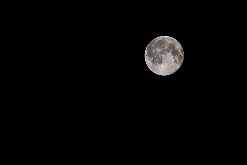 the moon, night, black background, HD wallpaper