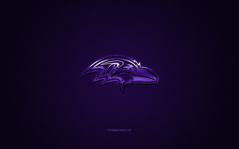 Baltimore Ravens, American football club, NFL, Purple logo, Purple background, American Football, Baltimore, Maryland, USA, National Football League, Baltimore Ravens logo, HD wallpaper