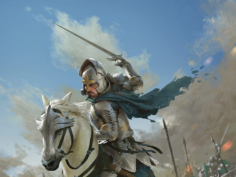 Fantasy, Knight, Armor, Horse, Man, Sword, Warrior, HD wallpaper