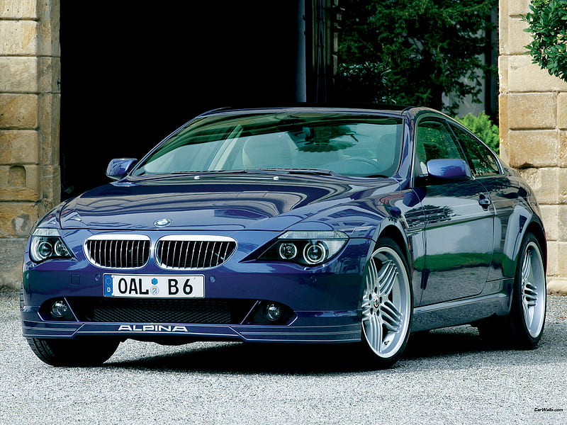 BMW B6, tree, tint, road, blue, HD wallpaper