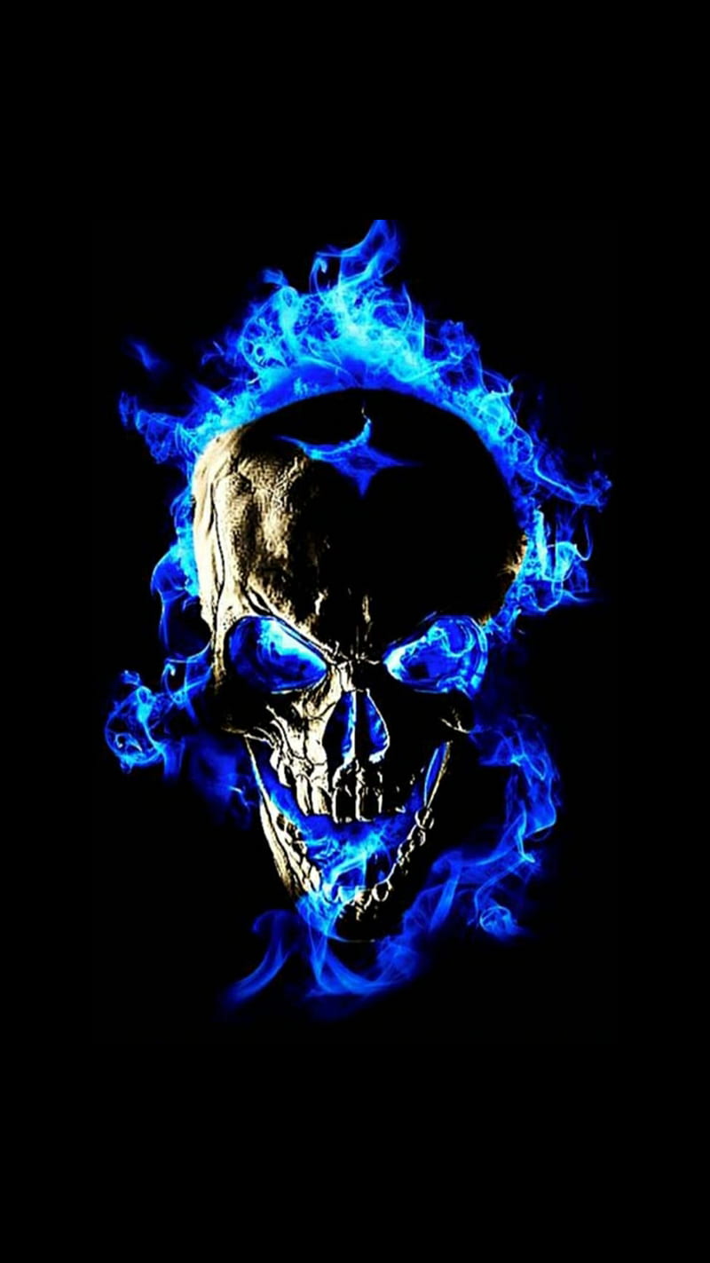 Spooky blue flame, blue, flame, HD phone wallpaper