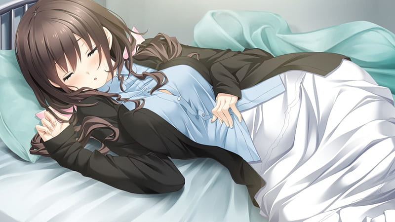 sleeping anime girl