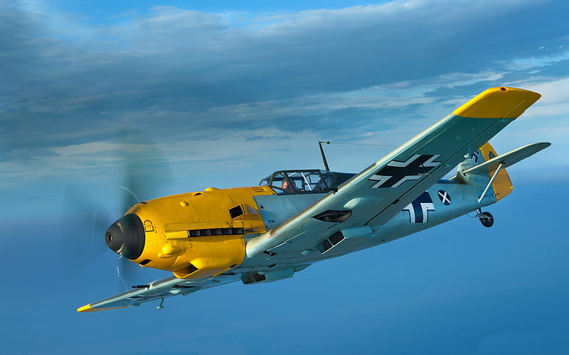 Messerschmitt Bf109E, Ме-109, German fighter, Luftwaffe, World War II ...