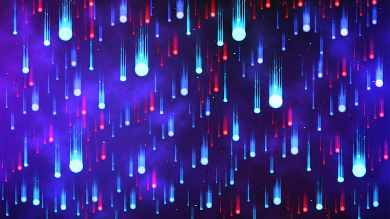neon light raining, falling down, Abstract, HD wallpaper
