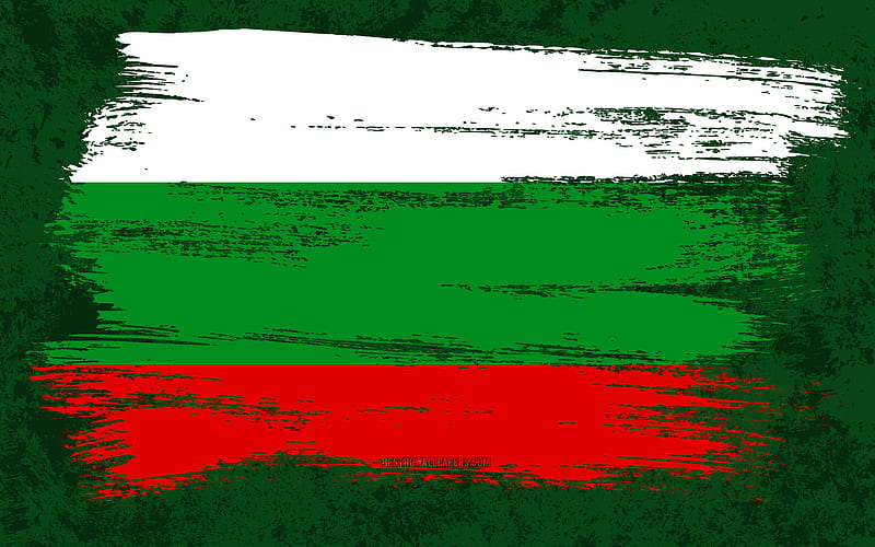 Flag of Bulgaria, grunge flags, European countries, national symbols, brush stroke, Bulgarian flag, grunge art, Bulgaria flag, Europe, Bulgaria, HD wallpaper