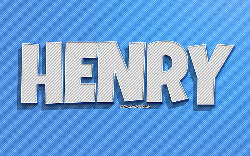 Henry, blue lines background, with names, Henry name, male names, Henry greeting card, line art, with Henry name, HD wallpaper