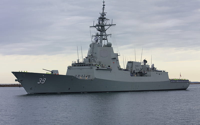 HMAS Hobart, DDGH 39, lead ship, air warfare destroyers, warship, new ships, Royal Australian Navy, HD wallpaper