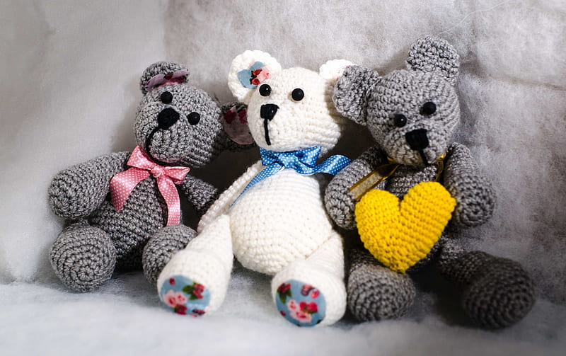 T034 Tejer patrón los tres osos juguetes suaves para niños