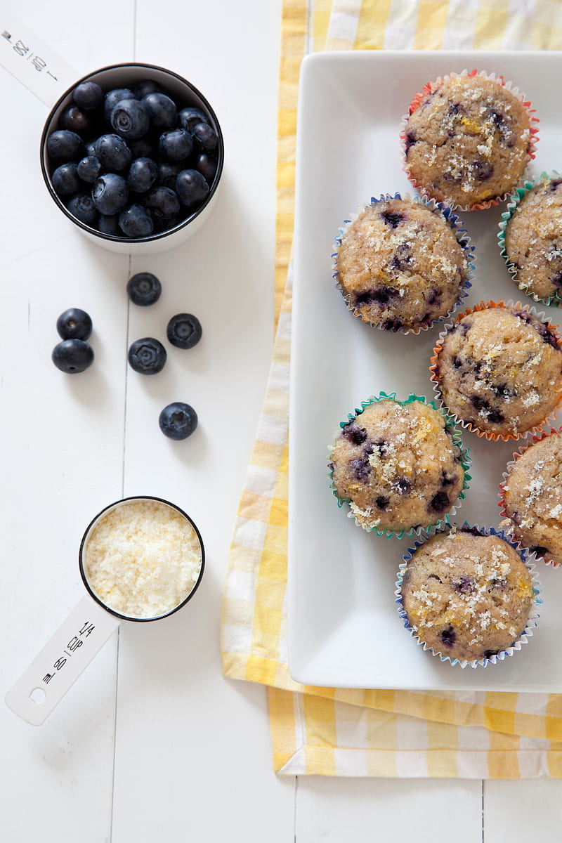 muffins, blueberries, curd, cooking, HD phone wallpaper