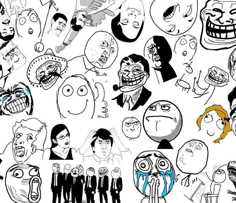 cartoon troll face