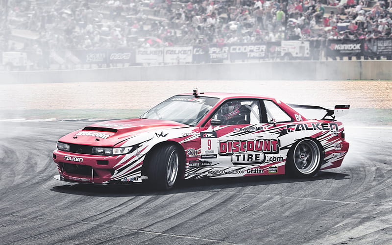 drift, Nissan Silvia, S13, Formula drift, japanese cars, smoke, Nissan, HD wallpaper