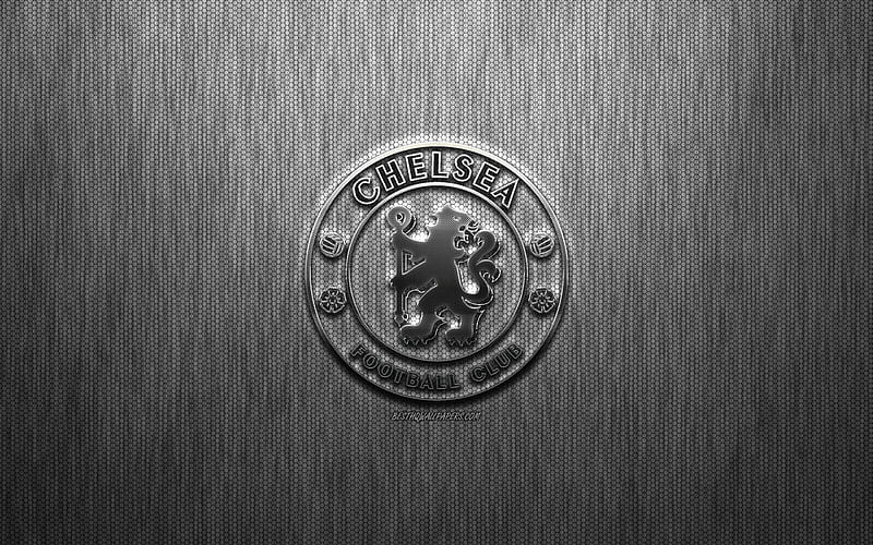 Chelsea FC, English football club, steel logo, emblem, gray metal background, London, England, Premier League, football, HD wallpaper