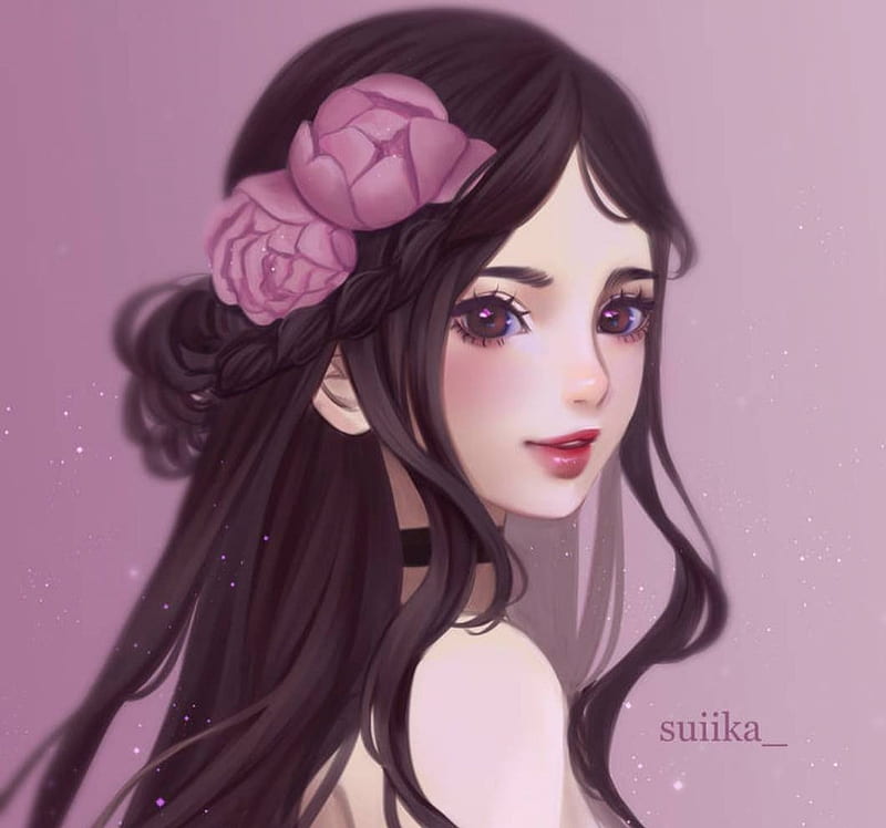 cute, abstract, pink, flowergirl, HD wallpaper cute, abstract, pink, flowergirl, HD wallpaper