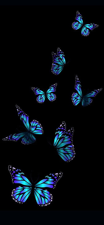 Butterflies, neon, HD phone wallpaper | Peakpx