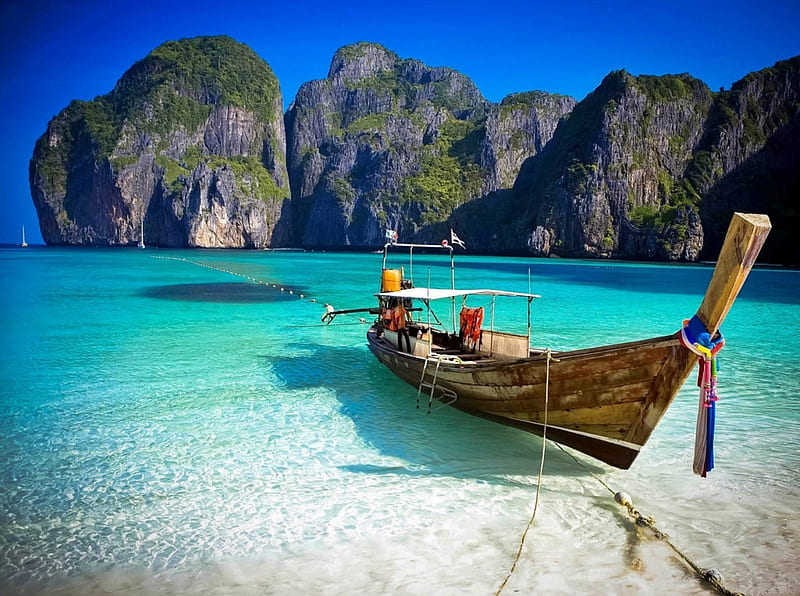 Tropical Island Beach, Thailand, ocean, turquoise water, bonito, Phi Phi  Island, HD wallpaper | Peakpx
