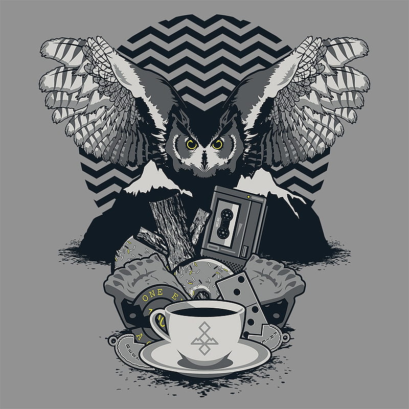 twin peaks, minimalism, owl, gray, HD phone wallpaper