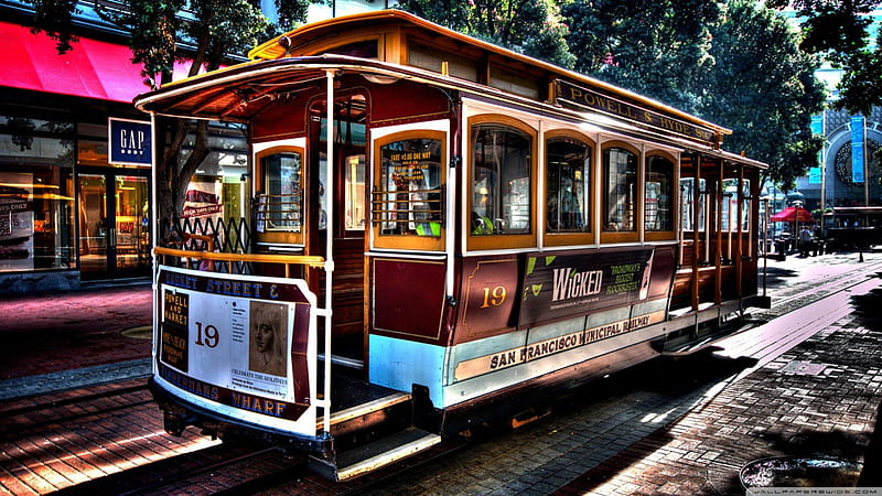 San Francisco Trolley, trains, trolley, unique, fun, Fantasy, san francisco, HD wallpaper