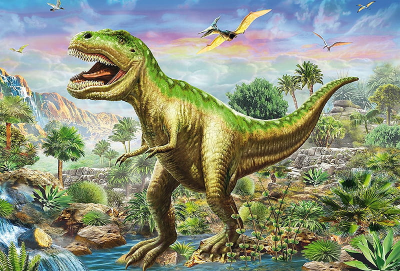 Prehistoric Gaint, largest, piant, green, leather, creatures, dinosaur, like, HD wallpaper