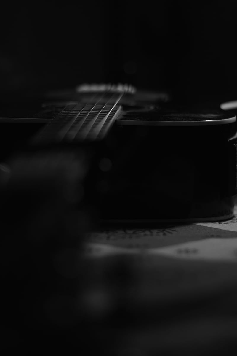 strings, guitar, black, HD phone wallpaper