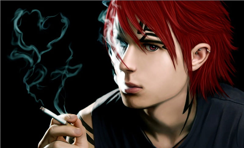 Lexica  Sketch of an anime guy with bald head and smoking cigarette