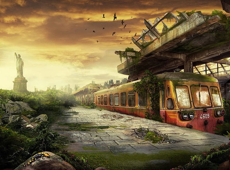 LIFE AFTER PEOPLE, streetcars, new york, destruction, trains, neglect, ruins, tram, railway, usa, deterioration, HD wallpaper