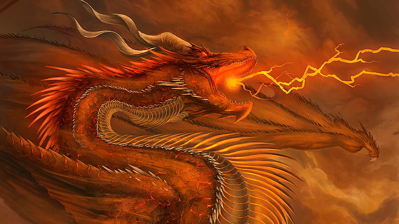 Dragon Monster Storm , dragon, artist, artwork, digital-art, HD wallpaper